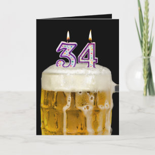 34e verjaardagsbier op zwart kaart