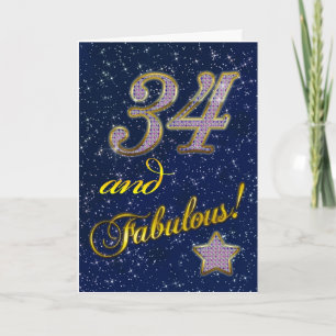 34th birthday for someone Fabulous Kaart