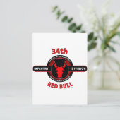 34th INFANTRY DIVISION" RED BULL" Briefkaart (Staand voorkant)