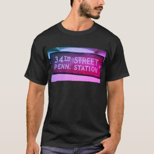 34th Street, Manhattan NYC Tegel teken T-shirt