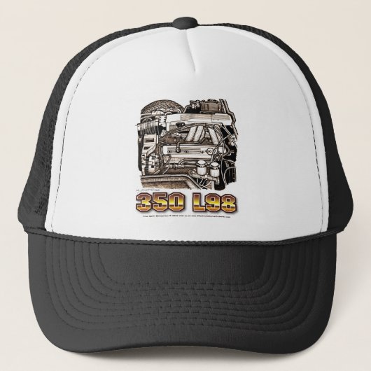350 L98 Corvette engine Trucker Pet (Voorkant)