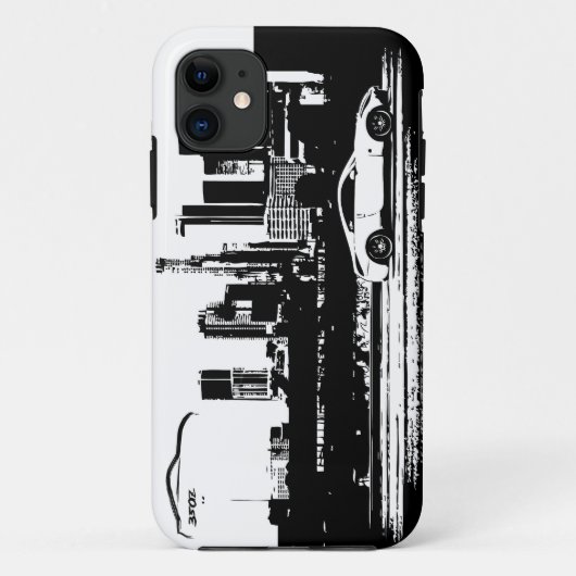 350Z Rolling shot zwarte penseelstreek logo Case-Mate iPhone Case (Achterkant)