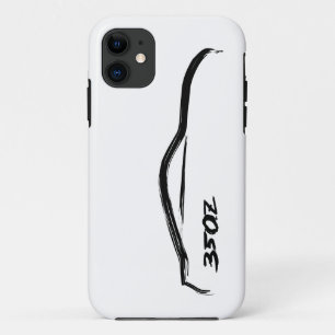 350z zwart Silhouette Logo met witte achtergrond iPhone 11 Hoesje