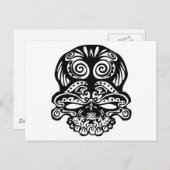 355 Tribale schedel Briefkaart (Voorkant / Achterkant)