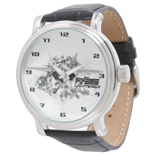 35-bliksem II zwart leder Horloge