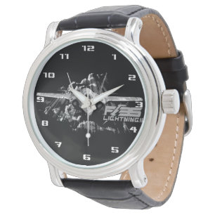 35-bliksem II zwart leder Horloge