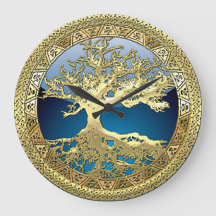 [35] Golden Celtic Tree of Life Grote Klok