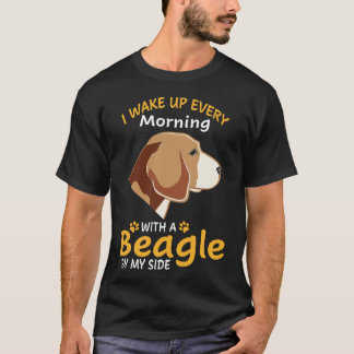 35 Ik word elke ochtend wakker met een beagle naas T-shirt
