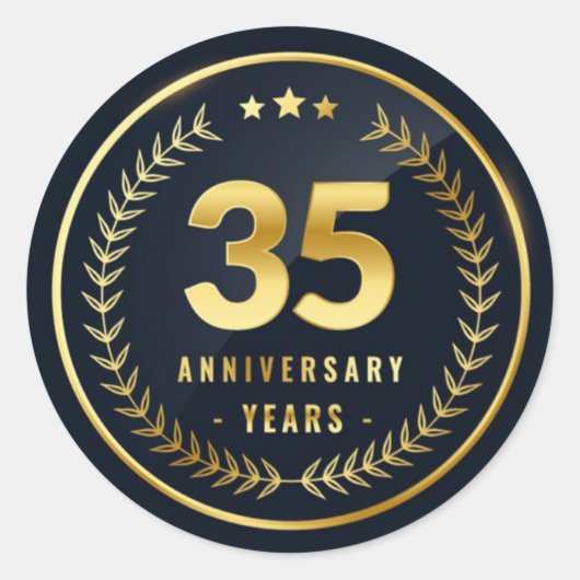 35 jaar Classic Round Sticker Jubileum (Voorkant)