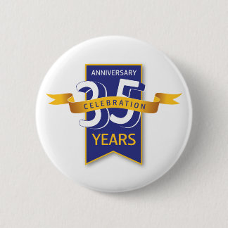 35 Jaar Jubileum Design Ronde Button 5,7 Cm