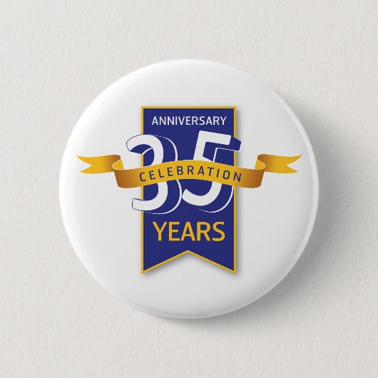 35 Jaar Jubileum Ontwerp Ronde Button 5,7 Cm (Voorkant)