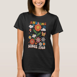35 jaar oud Geweldige sinds 1988 Groovy Retro 35th T-shirt