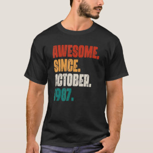 35 jaar oud Geweldige sinds oktober 1987 35e geboo T-shirt