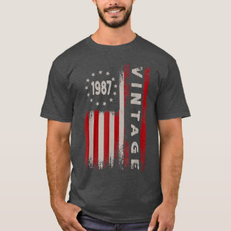 35 jaar oude geschenken 1987 Amerikaanse vlag 35t T-shirt