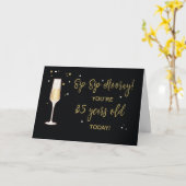 35 Jaar Oude Verjaardag Champagne Goud Glitter Eff Kaart (Gele Bloem)