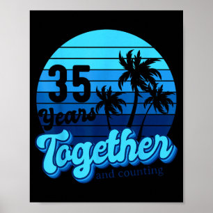 35 Jaar Samen Kruisende Stellingen Illustratie Poster