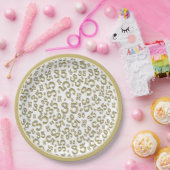 35 Jaar Willekeurig Getal Patroon Goud/Wit Papieren Bordje (Feest)