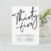 35 Moderne 35e Verjaardagsfeestuitnodiging Kaart (Staand voorkant)