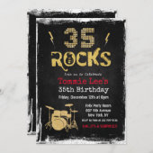 35 Rocks Rock Star Invitation Anniversaire (Devant / Derrière)