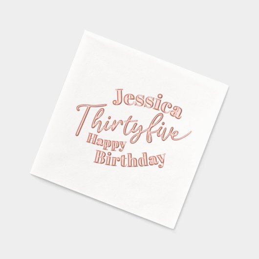 35 script 35e verjaardag custom roos goud folie servetten (Links)