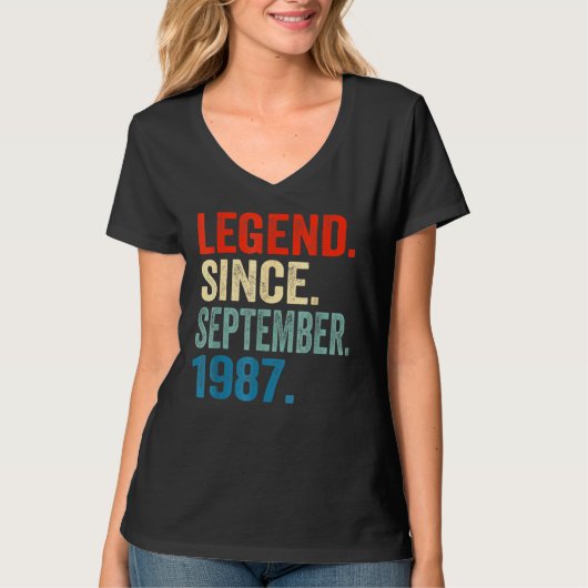 35 Years Old Legend Since September 1987 35th Bir T-shirt (Voorkant)