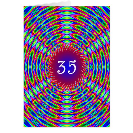 35e Abstracte Trippy Swirls van Birthday (Voorkant)
