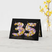 35e anniversaire carte avec lettres fleuries (Fleur jaune)