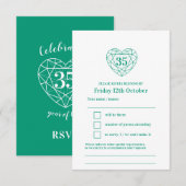 35e anniversaire du coeur vert émeraude réponse RS (Devant / Derrière)