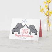 35e anniversaire du mariage corallien carte d'élép (Fleur jaune)