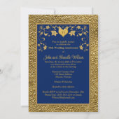 35e anniversaire, Gold Heart Invitation - Marine (Dos)
