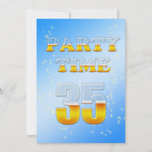 35e anniversaire invitation à la fête avec bière