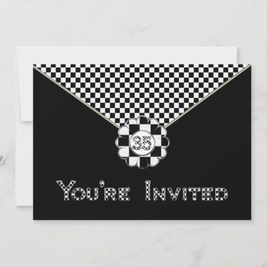 35e ANNIVERSAIRE INVITATION DE FÊTE - NOIR / WHT E (Devant)