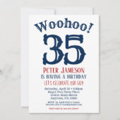 35e anniversaire Invitation Mens Marine Bleu (Devant)