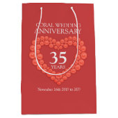 35e anniversaire mariage corail sac cadeau photo