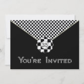 35e BIRTHDAY PARTIJINVITATIE - BLK/WHT ENVELOPE Kaart (Voorkant)