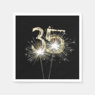 35e 'Birthday Party'-reservekopers op zwart Servet