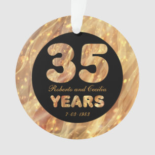 35e bruiloft Jubileum Gold Party Lichten Ornament