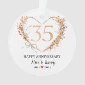 35e bruiloft Jubileum keramiek Ornament (voorkant)