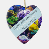 35e bruiloft Jubileum koraal Keramisch Ornament (Rechts)