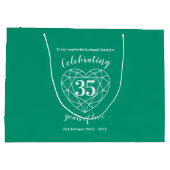 35e Emerald Jubileum 35 jaar groene aangepaste tas Groot Cadeauzakje (Achterkant)