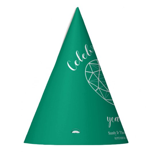 35e Emerald trouwdag aangepaste feest petten Feesthoedjes (Links)