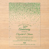 35e Emerald Wedding Jubileum Acryl Uitnodigingen (Voorkant)