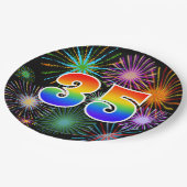 35e evenement - Leuk, kleurrijk, vet, regenboog 35 Papieren Bordje (Gekanteld)