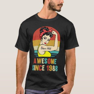 35e geboortedag Geweldige sinds 1988 35 jaar T-shirt