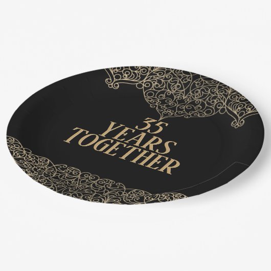 35e Jubileum Gold Lace op zwart Bord (Gekanteld)