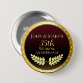 35e Jubileum Gold Medal Ronde Button 7,6 Cm (Voorkant /achterkant)