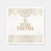 35e Jubileum goudbril op witte luiers Servet (Voorkant)