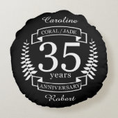 35e JUBILEUM JADE/CORAL Rond Kussen (Achterkant)