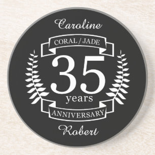 35e JUBILEUM JADE/CORAL Zandsteen Onderzetter