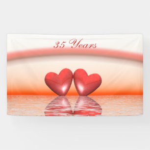 35e Jubileum koraal harten banner